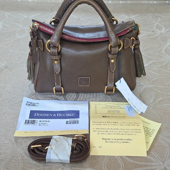 Dooney And Bourke Florentine Mini Satchel, Elephant - Picture 3 of 16